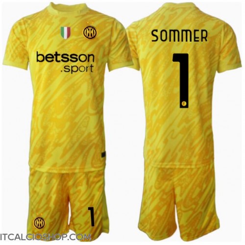 Inter Milan Yann Sommer #1 Portiere Seconda Maglia Bambino 2024-25 Manica Corta (+ Pantaloni corti)